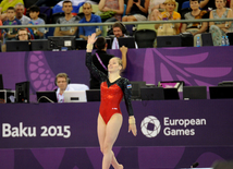 İdman gimnastikası üzrə fərdi çoxnövçülük yarışlarında ölkəmizi qadınlar arasında Marina Nekrasova təmsil edir. Bakı, Azərbaycan, 18 iyun 2015